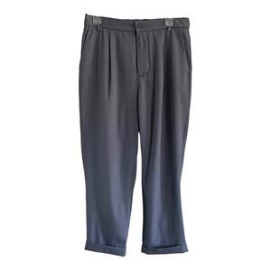 Women's Davi & Dani Cropped Slacks Slate Grey Blue Hi Rise Dress Pants Large